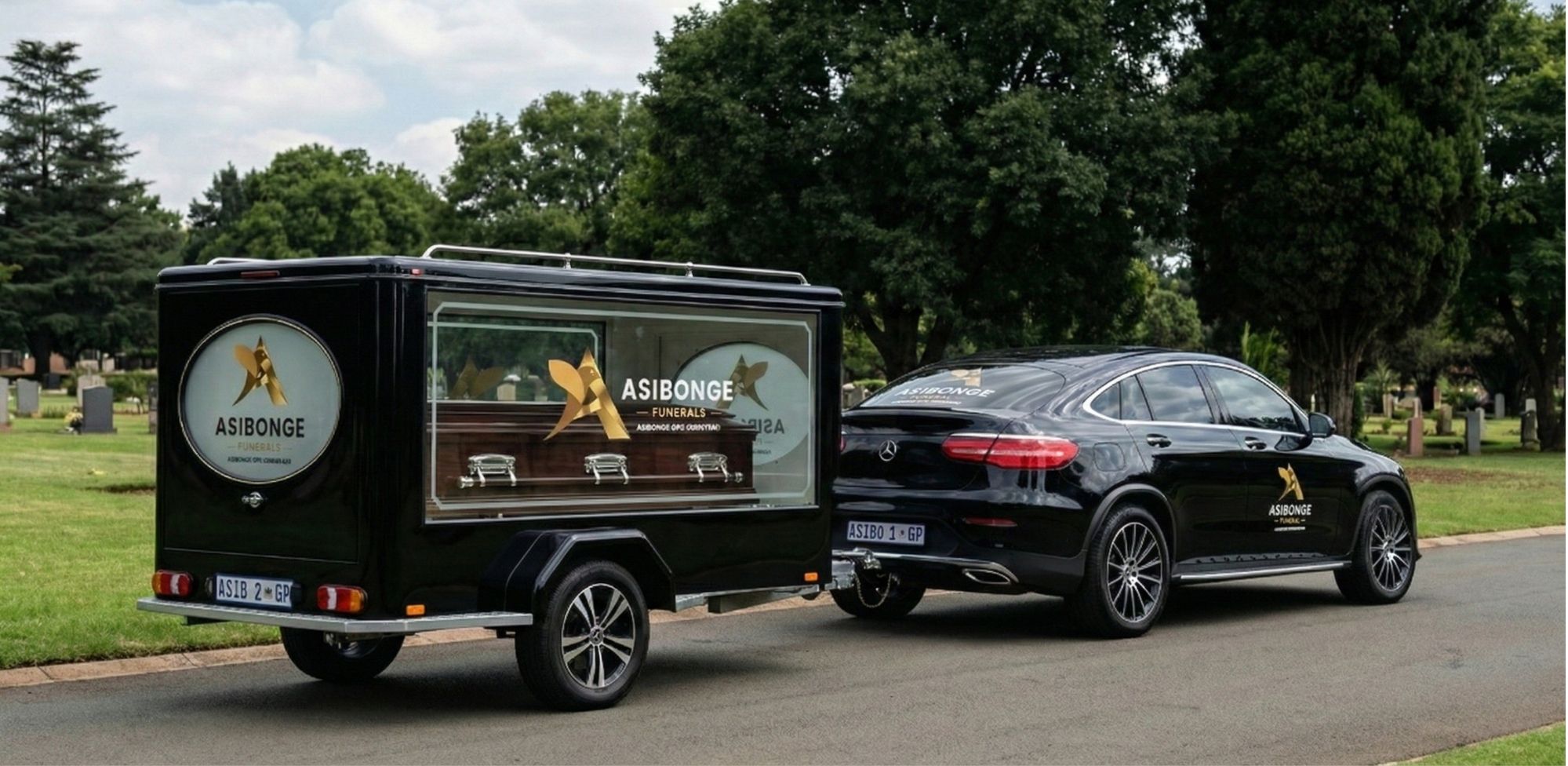 Asibonge luxury hearse fleet at a burial